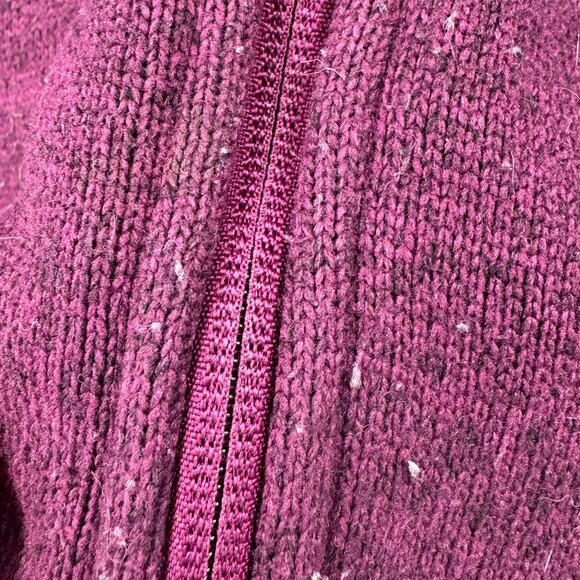 L.L.Bean Maroon knit full zip jacket - Picture 6 of 6